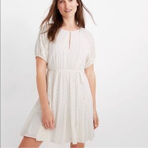 Madewell Eyelet Cream Dress Size 10